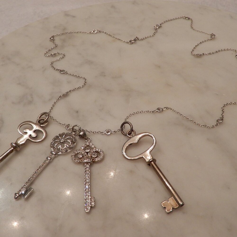 Sterling Silver Keys Pendants and Chain